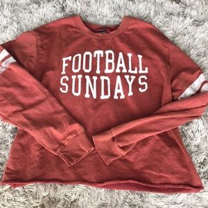 Football Sundays cropped long sleeve